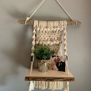 Macrame Wall Hanging with Shelf